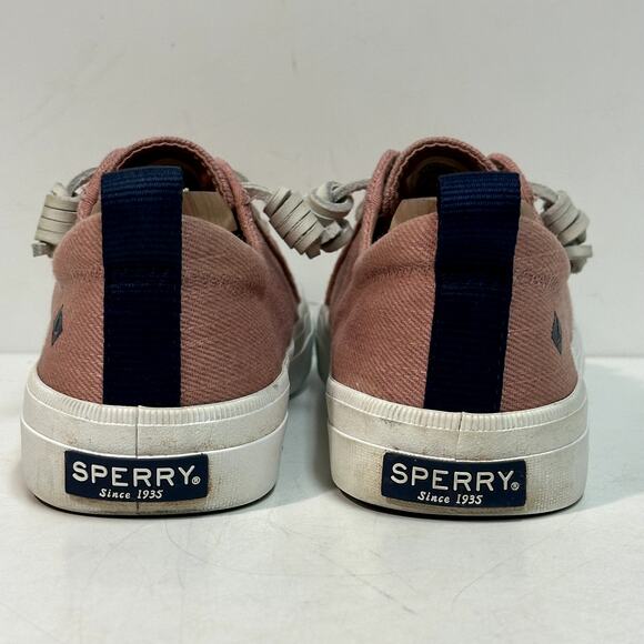 VERY GOOD Sperry Top-Sider Women's Crest Vibe Linen Sneaker Boat Shoe Red Pink 6 - Picture 6 of 10